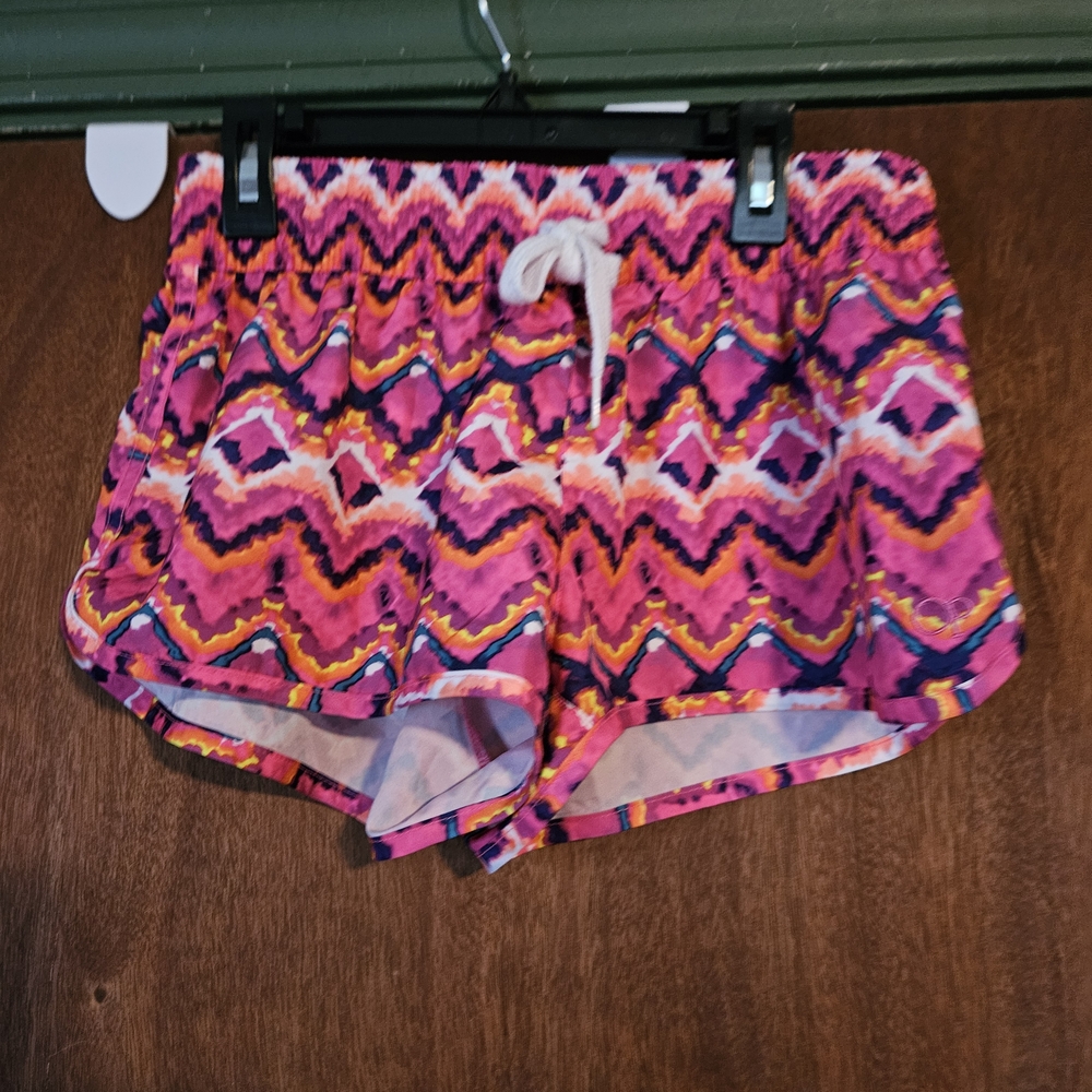 OP Pink and White Athletic Shorts with Elastic Waistband